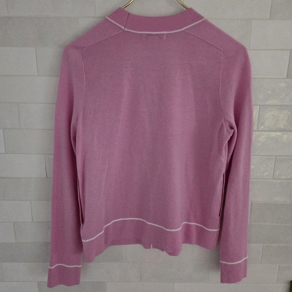 Athleta Lightweight Merino Wool Lyocell Button Cardigan Sweater Quartz Pink XS - Picture 8 of 8